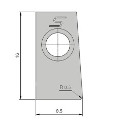 Резец 019584 вырезной D1 R0.5-8.50-0гр.
